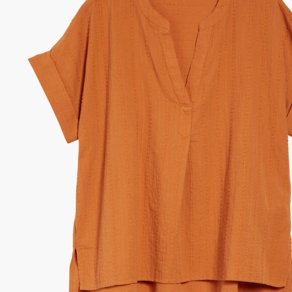 NWT Madewell Short Sleeve Cotton Blouse XX-Large, MULLED CIDER - Picture 4 of 6